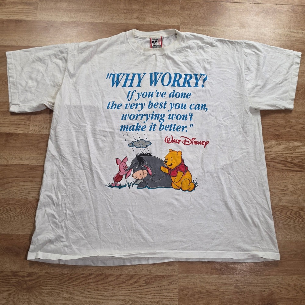 Vintage Disney Winnie Pooh Eeyore Why Worry Shirt 3X USA Made 90s Single stitch